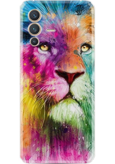 Vivo V23 Kılıf Resimli Desenli Baskılı Silikon Colorfull Leon 2 1388