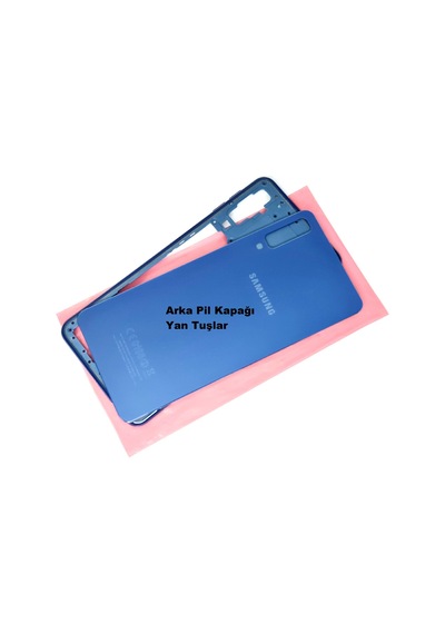 Tkgz Samsung Galaxy Uyumlu A7 A750 2018 Kasa Arka Pil Batarya Kapağı Mavi