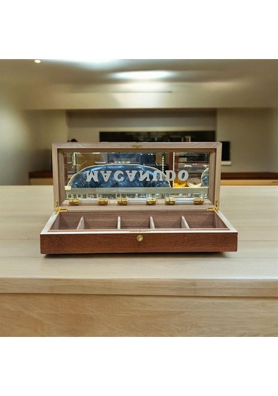 Lubinski İtaly Macanudo Camlı Humidor Puro Kutusu Kahve 200's