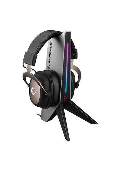 Rampage Rm-h20 Gri Rgb Işıklı 2 Usb Port Gaming Kulaklık Stand
