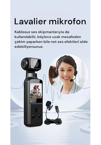 Vtn-88 4k Ultra Hd 270 Döndürülebilir Su Geçirmez Wifi Vlog Spor Ve Aksiyon Kamerası Siyah