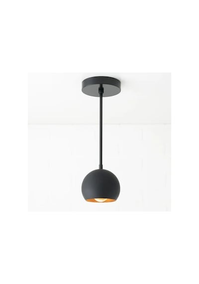 Riolight Modern Siyah Içi Gold Tekli Küre Metal Sarkit Avize Taba