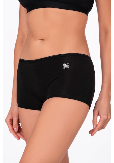 Kadın Modal Boxer Şort Siyah Kompedam K23920 Siyah