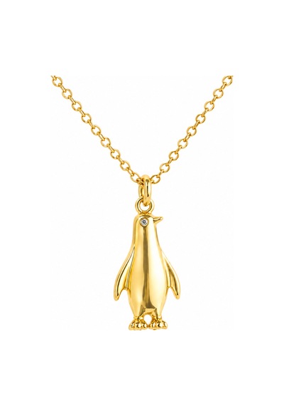 Gümüş Gold Penguen Kadın Kolye