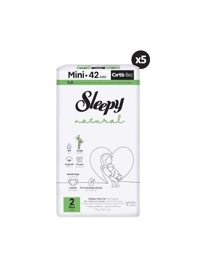 Sleepy Natural Büyük Fırsat Paketi Bebek Bezi 2 Numara Mini 210  Adet