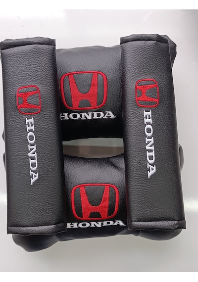 Honda Uyumlu Oto Boyun Yastığı + Emniyet Kemer Pedi Kırmızı