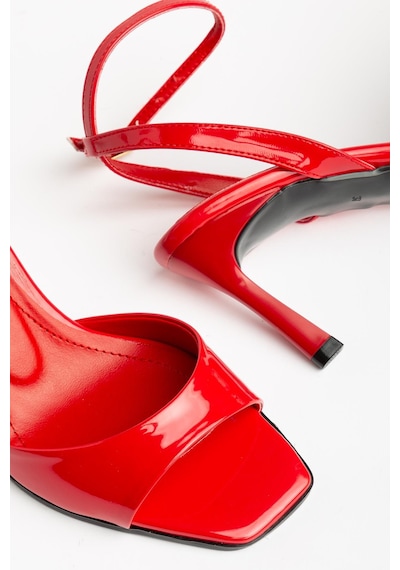 Suins Riante Model Kadın Yüksek Topuklu Bilekten Bağlamalı Stiletto Ayakkabı Kırmızı