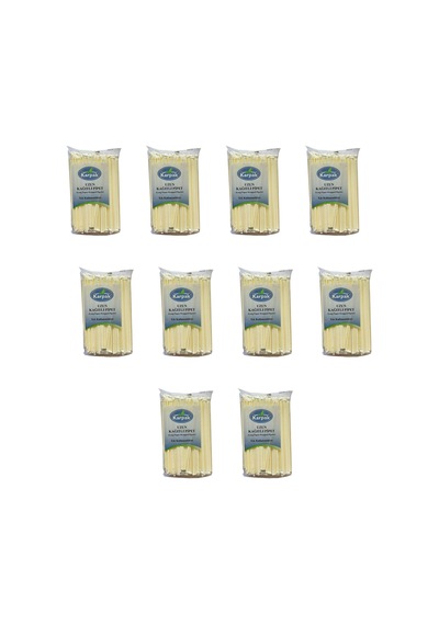 Kağıtlı Sargılı Beyaz Tek Kullanımlık Düz Pipet Kamış 23 Cm. - 200 Adetlik 10 Paket Sarı