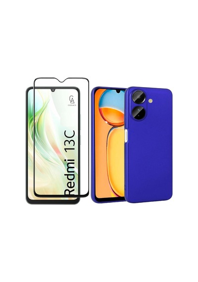 Xiaomi Redmi 13c İle Uyumlu Telefon Kılıfı Ve 5d Tam Kaplayan Cam Ekran Koruyucu