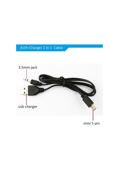 2751 Mini Usb Şarj Ve 3.5mm Aux Ses Birleştirici Kablo Mp3 Mp4 Radyo Hoparlör 45cm