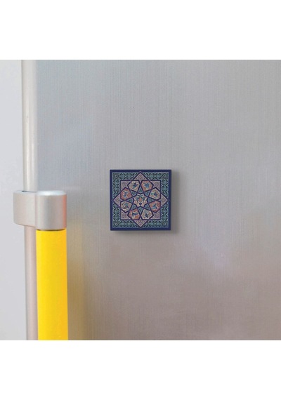 Anadolu Selçuklu Çini Motifi Baskılı Taş Magnet 5x5