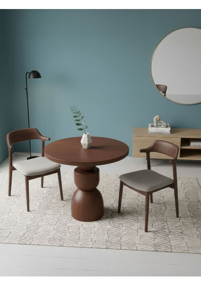 Orbis Yuvarlak Ahşap Yemek Masası 100x100 Ceviz Orbis Yuvarlak Ahşap Yemek Masası 100x100 Ceviz
