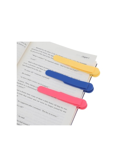 3 Lü Otomatik Kitap Ayıracı Akıllı Silikon Yer İmi Klips Seti, Okuma Severler İçin Pratik Kitap Ak