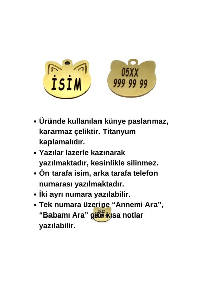 Caramelos Güvenlik Kilitli Kedi Tasması, Isimli Kedi Tasması, Kedi Isimlik, Kedi Künyesi, Safety Click Desen 7-stand Diğer