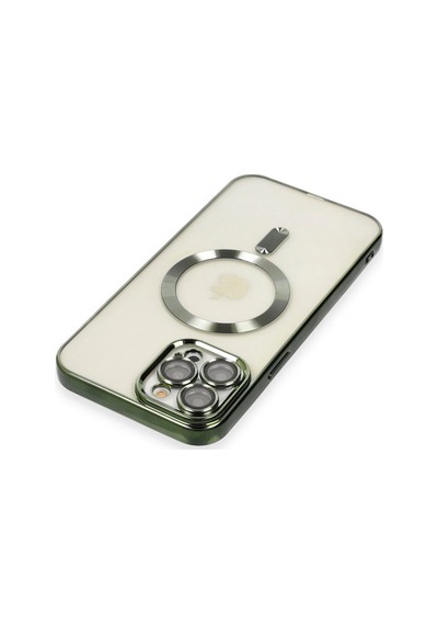 Hnrlıshp Newface Apple iPhone Uyumlu  12 Pro Max Kılıf Kross Magneticsafe Kapak - Koyu Yeşil