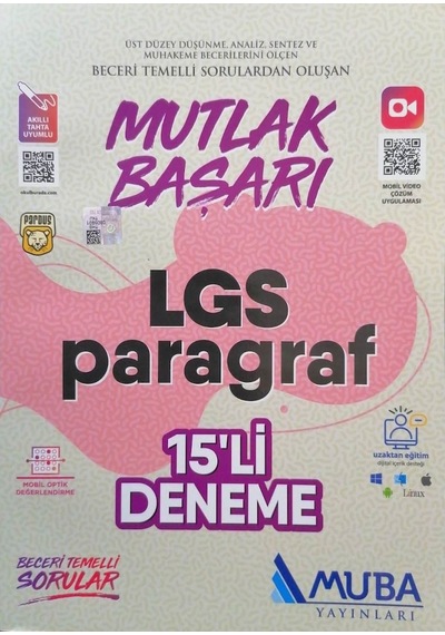 MB LGS Paragraf 15'li Deneme -  Muba Yayınları