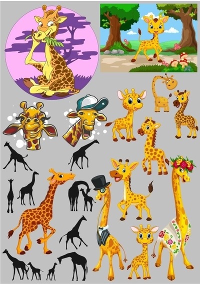 Zürafa Sticker Set 20 Parça Telefon, Tablet, Defter, Laptop Sticker