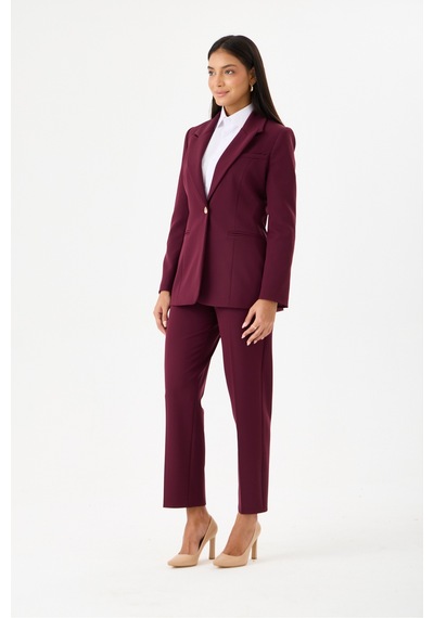Velnara Moda Koyu Mürdüm Klasik Kadın Takım Elbise -tek Düğme Ceket & Dar Paça Pantolon Bordo Mürdüm - 918605984 Bordo Mürdüm Velnara Moda Koyu Mürdüm Klasik Kadın Takım Elbise -tek Düğme Ceket & Dar Paça Pantolon Bordo Mürdüm - 918605984 Bordo Mürdüm