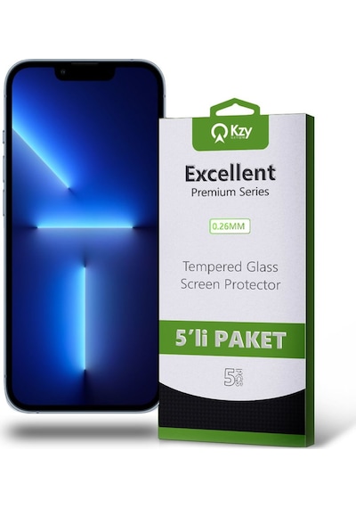 Apple Uyumlu   iPhone 13 Pro Max ile Temperli Ekran Koruyucu Kırılmaz Cam Ekonomik 5'li Paket