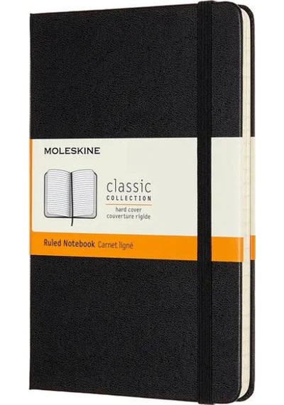 Moleskine Classic Sert Kapak Çizgili Defter 11.5x18 Black Siyah
