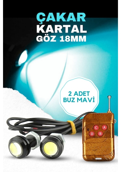 Kumandalı Modlu Buz Mavi Ayna Altı Kartal Göz 2'li Led - Atv Motosiklet Minibüs