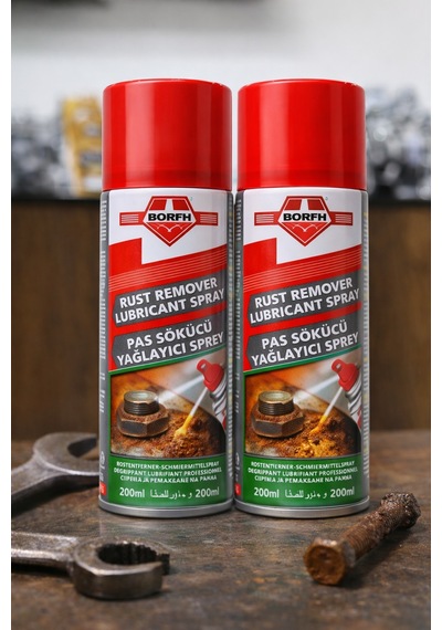 Borfh Pas Sökücü Yağlayıcı Sprey 200 Ml 2 Li Set Çok Amaçlı Pas Çözücü Ve Yağlayıcı Motorx