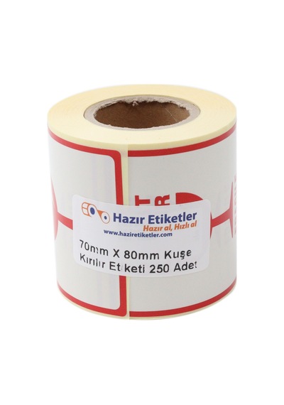 Kırılır Etiketi Fragile Label Yapışkanlı Sticker Çıkartma 70mm X 80mm 250 Adet