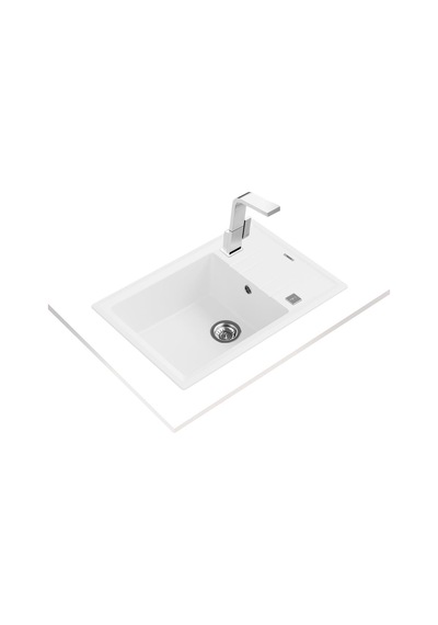 Teka Stone 60 Stg Beyaz Granit Eviye Sağ Sol Kullanılabilir