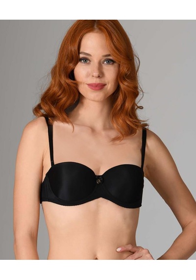 Nbb Destekli Push-up Straplez Cuplı Basic Sütyen- 3520 Siyah