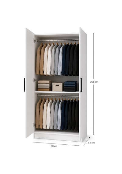 Gani Home Selen 2 Kapaklı Gardırop M-1 Modern Elbise Dolabı Suntalam