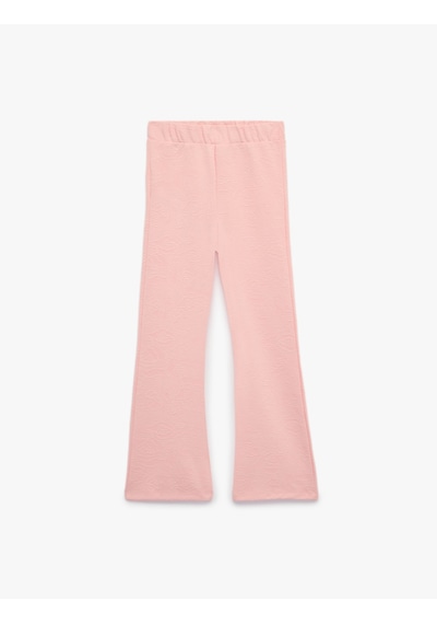 Koton Beli Lastikli Basic İspanyol Paça Pantolon Pembe 7wkg40118ak Gül