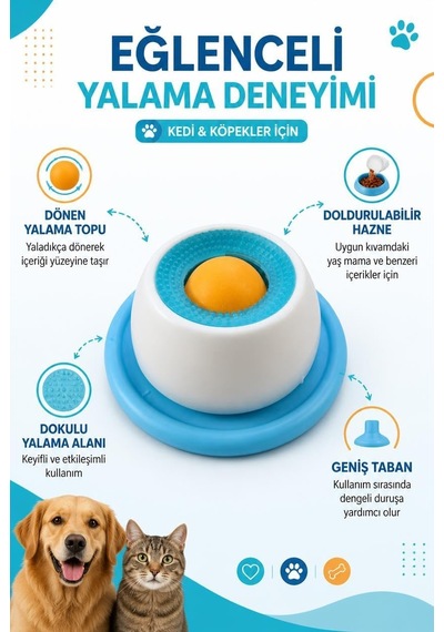 Kedi Ve Köpek Yalama Kabı, Mama Ve Ödül İçin Yavaş Yeme Kabı, Yalama Aktivitesi Ve Mama Dağınıklığını Azaltmaya Yardımcı Slow Feeder, Asorti Renk Küçük