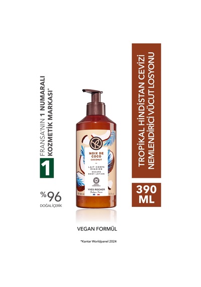 Yves Rocher Vücut Losyonu - Nemlendirici Ve Besleyici Tropikal Hindistan Cevizi-vegan-390ml