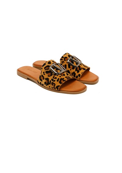 Terlik Kadın Mar-25y-072-1020 John May Taba Leopar Taba Leopar Taba