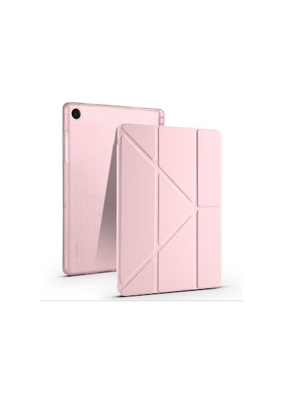 Maks Technology Galaxy Uyumlu Tab A11 Plus Kılıf Mkst Tri Folding Kalem Bölmeli Standlı Kılıf - Koyu Mor Tablet Kılıfı