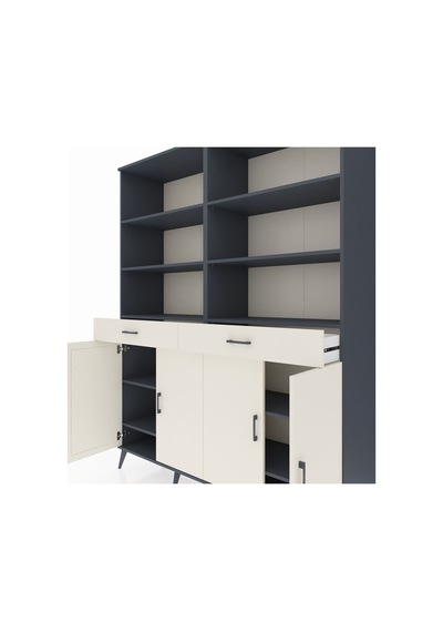 Hyperion Gardrop 10 Raflı 2 Çekmeceli 4 Kapaklı 176x44x221 Antrasit-aytaşı Aytaşı Hyperion Gardrop 10 Raflı 2 Çekmeceli 4 Kapaklı 176x44x221 Antrasit-aytaşı Aytaşı