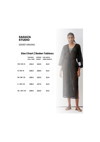 Sagaza Studio Ss6187 Fileli Pareo Siyah