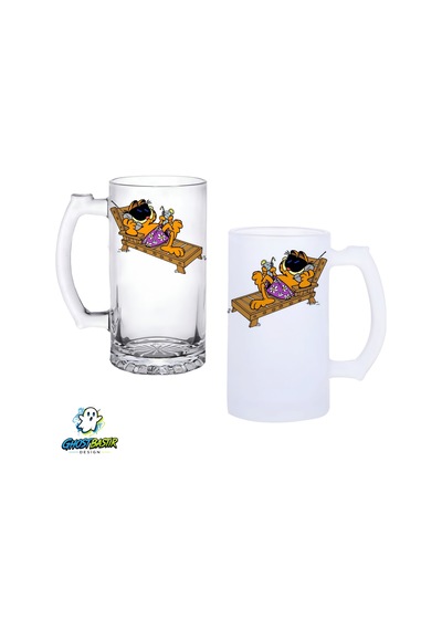 Garfield Kulplu Bira Bardağı Buzlu Veya Şeffaf Seçenekli 0292