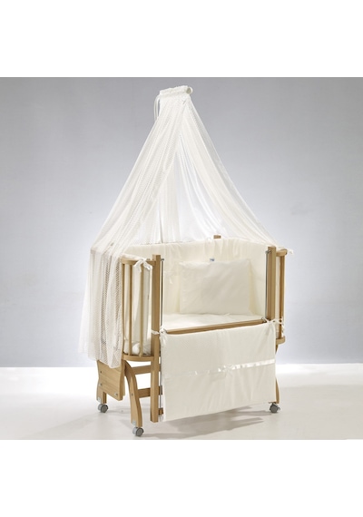 Meltem Kids Mood Sallanır Ahşap Anne Yanı Beşik 50x90 CM Naturel - Ekru