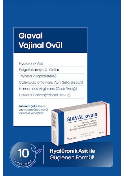Giaval Hyaluranik Asit 10 Vajinal Ovül