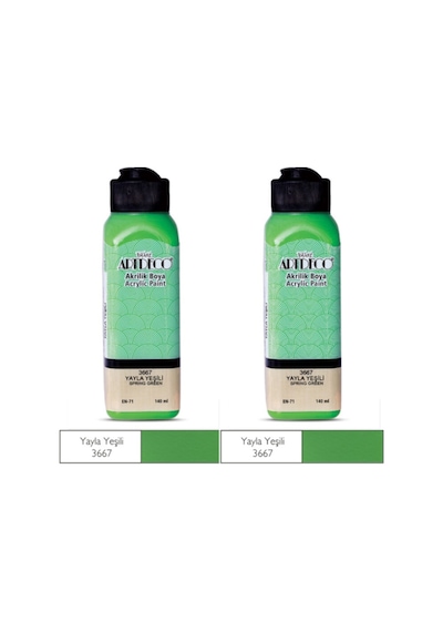 2 Li Akrilik Boya 140 Ml Renk Seçmeli Canlı Ve Pastel 3667 - Yayla Yeşili