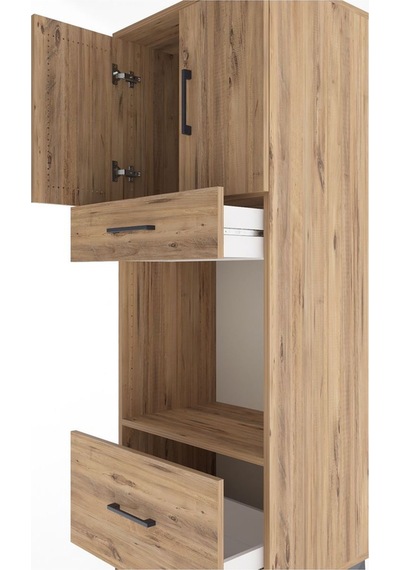 Hyperion Dolap 2 Raflı 2 Çekmeceli 2 Kapaklı 60x44x163 Çam-çam Atlas Çam