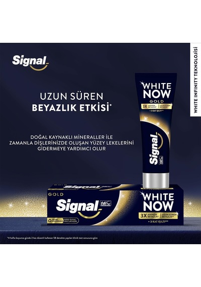 White Now Diş Macunu Gold 3 Kat Işıltı 75 Ml