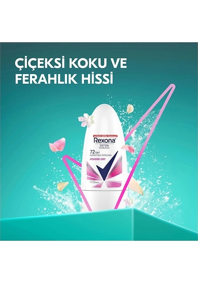 Rexona Powder Dry 72 Saat Kadın Roll-On Deodordant 50 ML
