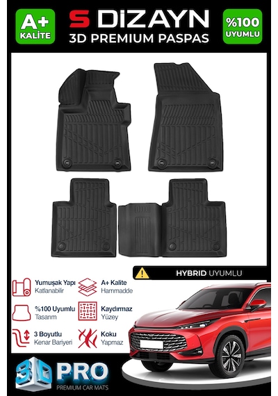 S-dizayn Mg Hs Turbo Hybrid 3d Pro Havuzlu Paspas 2024 Üzeri A+ Kalite