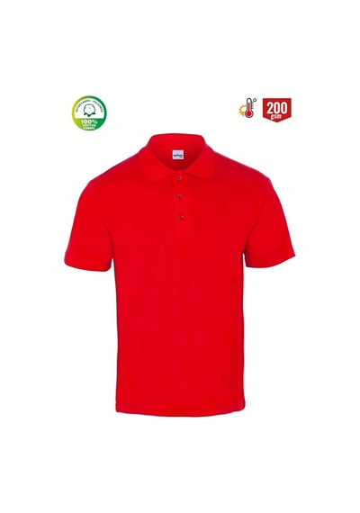 8101 Eco Polo Yaka Kısa Kol Kırmızı T-shırt Kırmızı