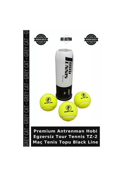 Premium Antrenman Hobi Egzersiz Tour Tennis Tz-2 Maç Tenis Topu Black Line