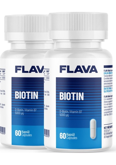 Biotin 5000mcg - 60 Kapsül X 2 Adet