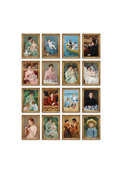 Mary Cassatt Tabloları 16'lı Sticker Seti Laptop Defter Planlayıcı Etiketi Çok Renkli