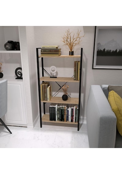 Dekoratif Kitaplık Ahşap Çok Amaçlı Raf Mini Kİtaplık Siyah